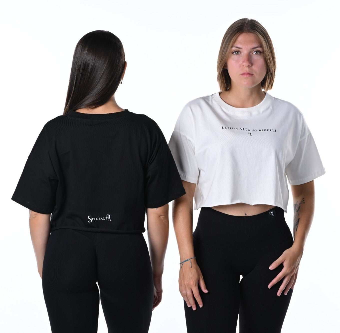 T-Shirt crop - "LUNGA VITA AI RIBELLI"