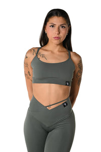 Top incrociato - verde militare