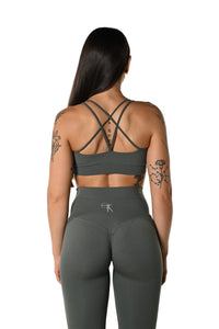 Top incrociato - verde militare