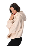 Felpa in  velluto costinato - Panna