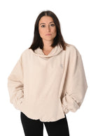 Felpa in  velluto costinato - Panna