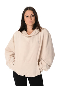 Felpa in  velluto costinato - Panna