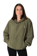 Felpa in  velluto costinato - Verde militare